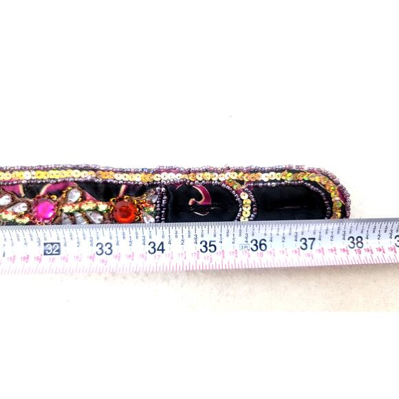 Vintage Ibisco Beaded Belt Boho Sequin Jewel India Statement Festival L